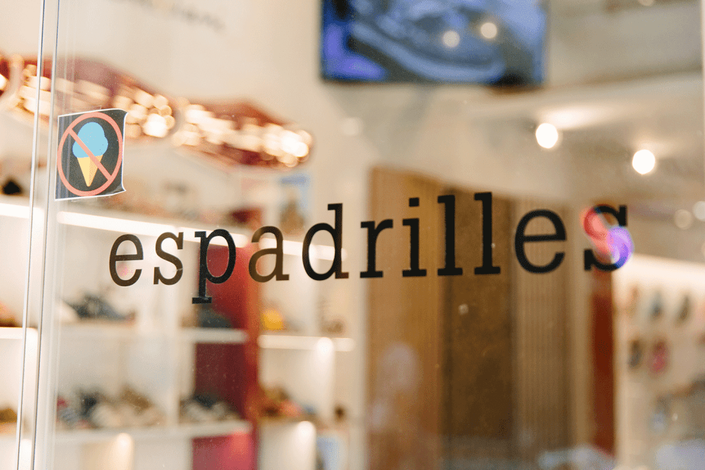 espadrilles sign in barcelona, spain