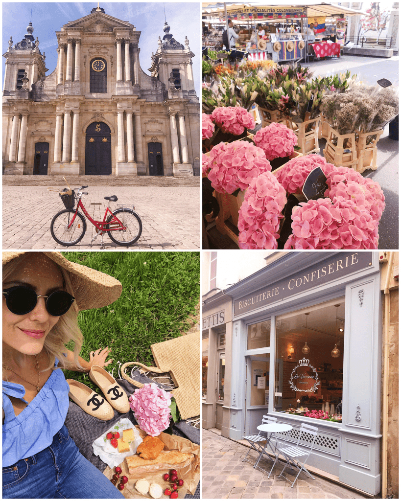 Happy traveler in Versailles, France