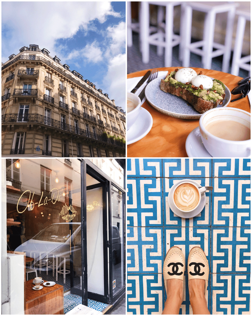 enjoying coffee in Paris, France