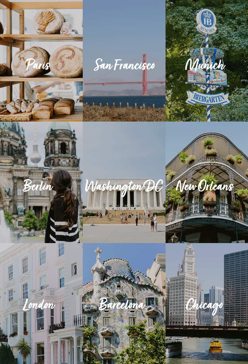 collage of Fat Tire Tours destinations