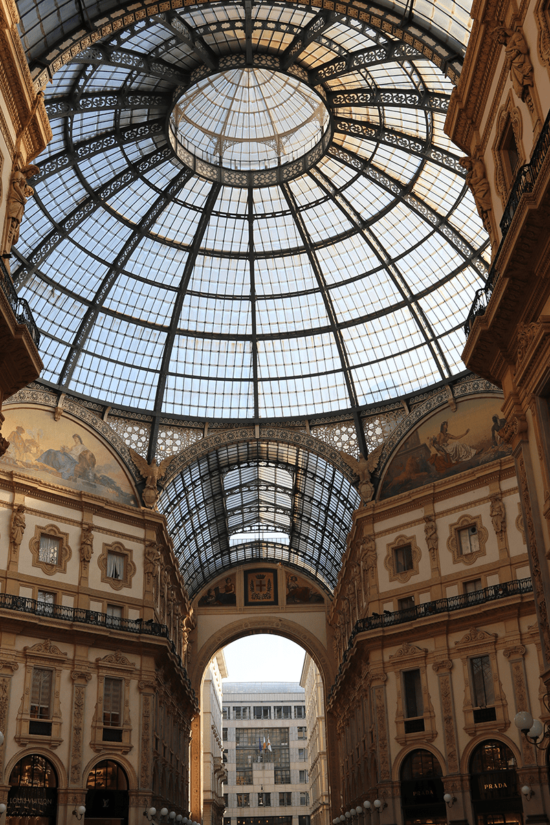 Interior of the Galleria Vittorio Emanuele II in Milan, Italy