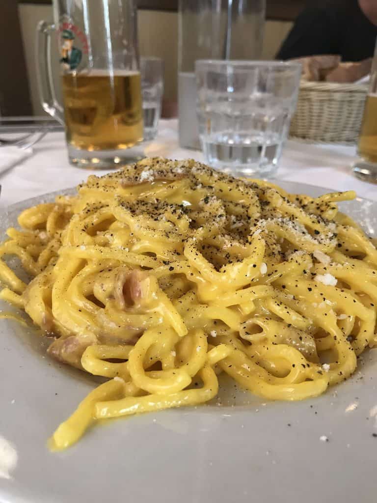 carbonara dish in rome, italy