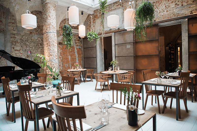 Interior of Le Menagere, a coffee shop and restaurant in Florence, Italy