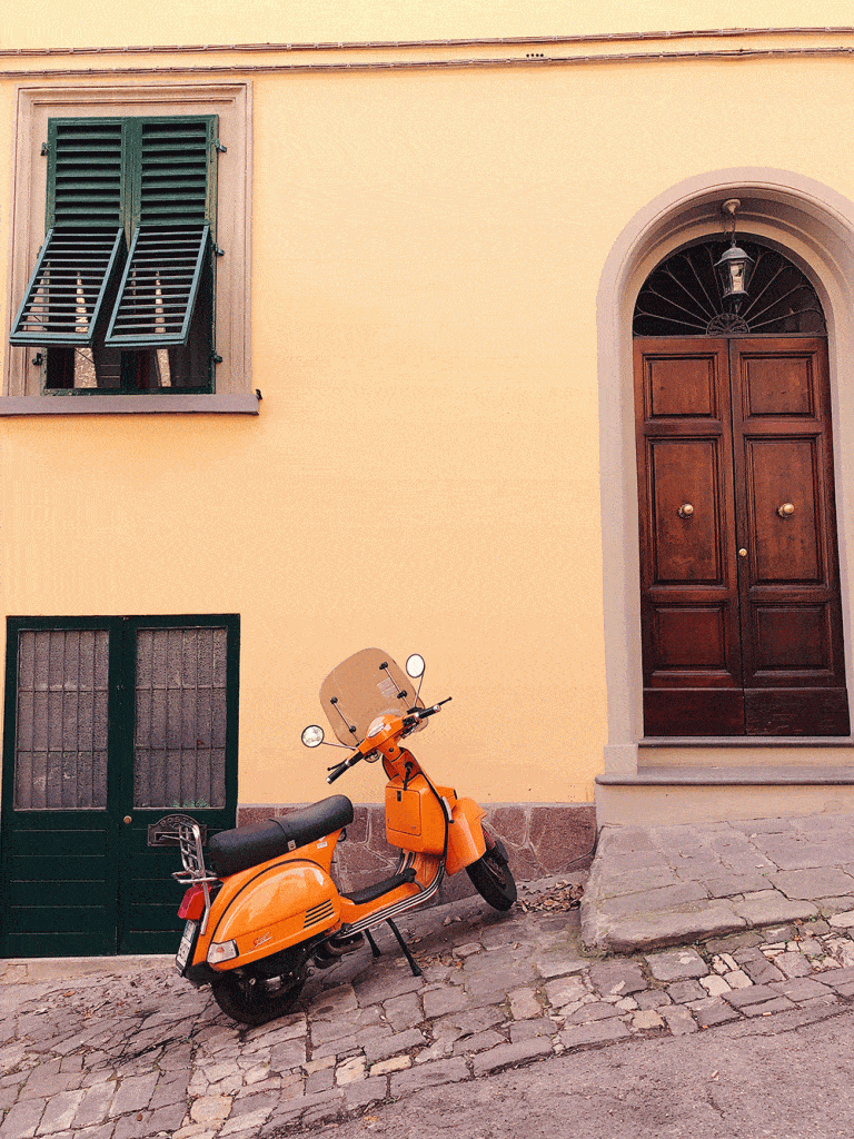 orange vespa 