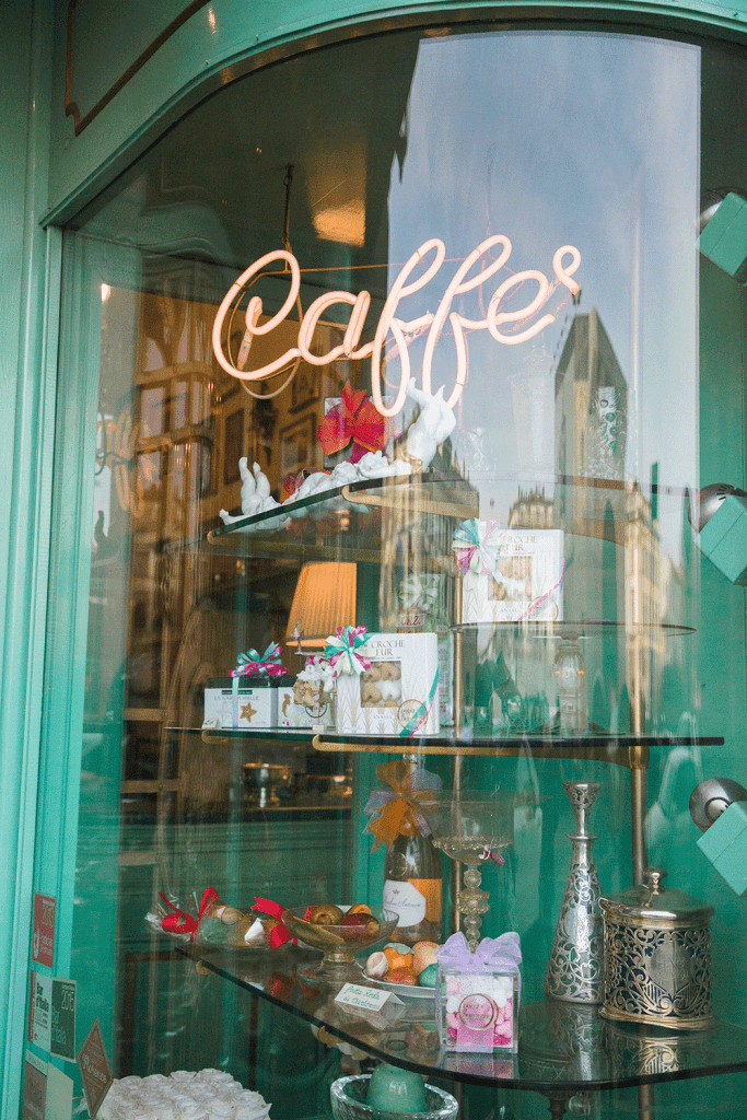 caffe shop exterior in florence, italy
