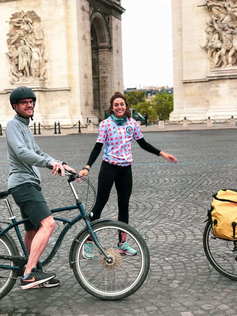 tour guide leading the tour de france bike ride