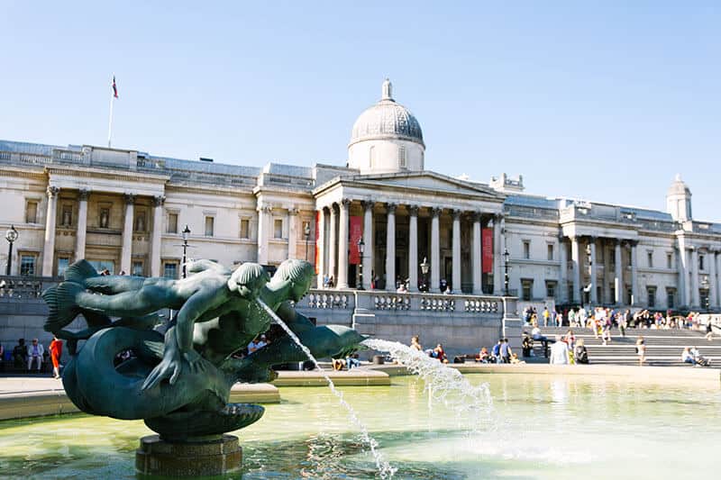National Gallery art museum in Trafalgar Square, London