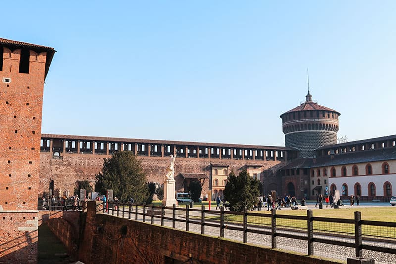 Courtyards of Castello Sforzesco in Milan