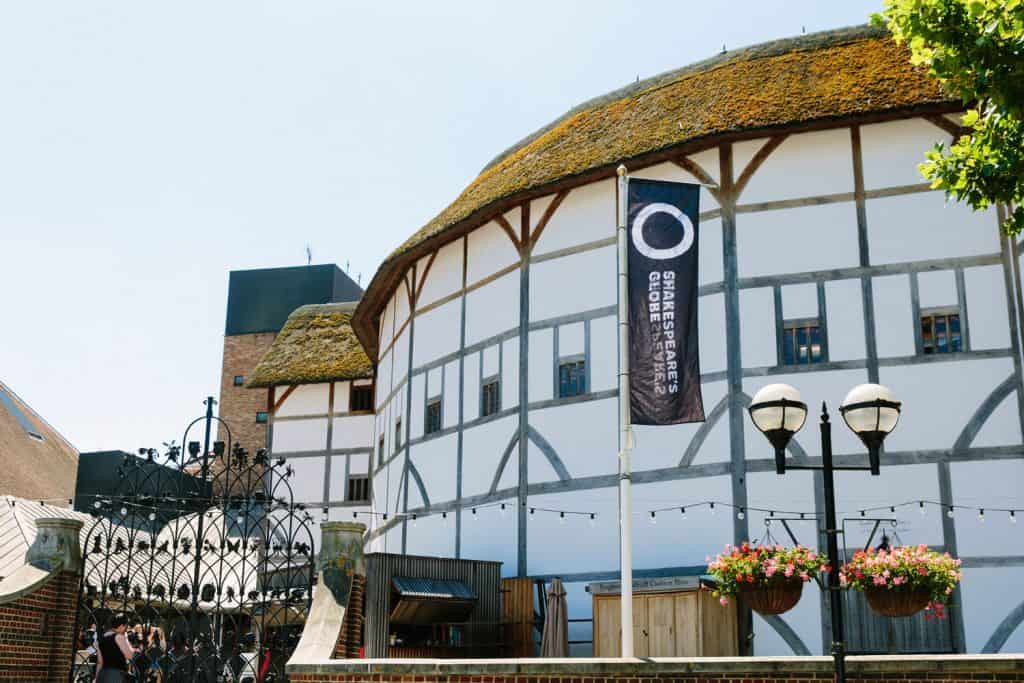 The exterior of Shakespeare's Globe Theatre in London, United Kingdom