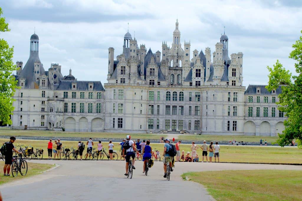 Chateau of Chambord in the Loire Valley, France, chateaux-a-velo bike route