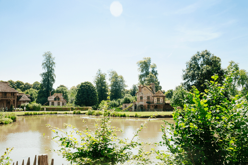 Marie Antoinettes Village on a bright sunny day in Versailles