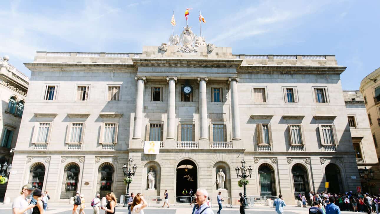 City Hall in Plaça Sant Jaume in Barcelona, Spain