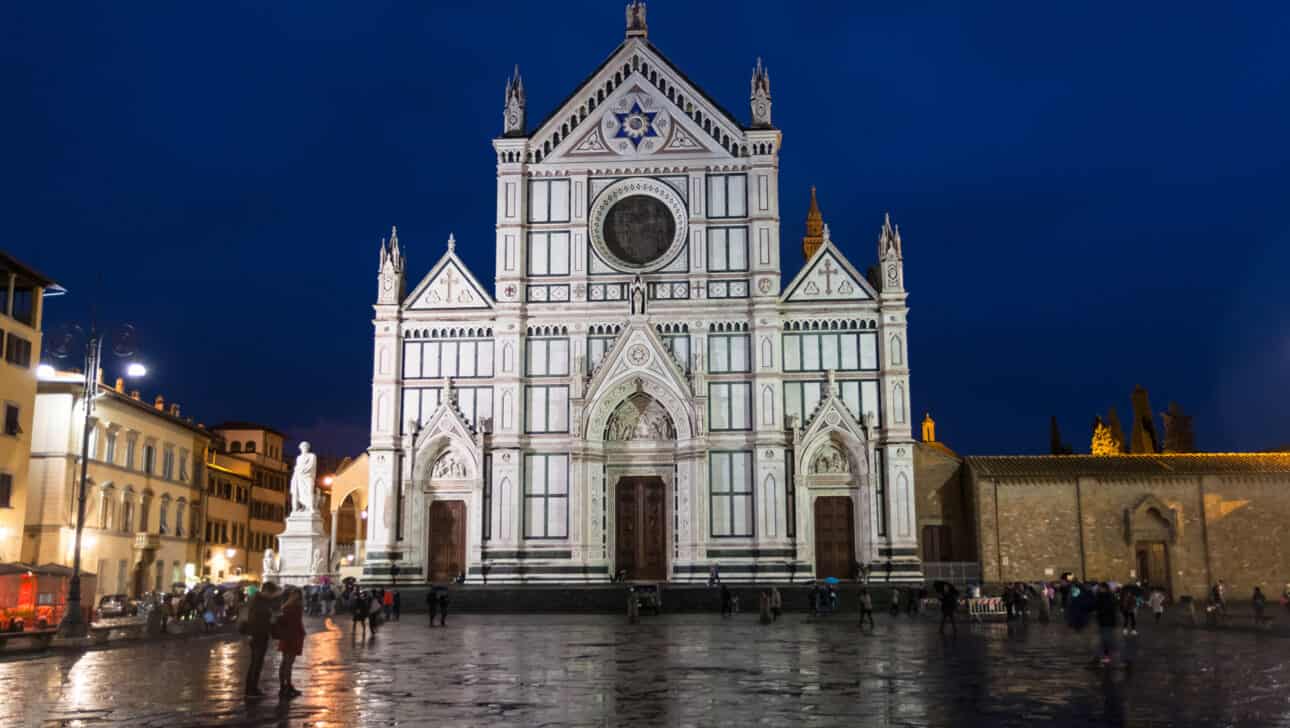 Florence, Private Night Bike, Highlights, Florence-Private-Night-Bike-Tour-Santa-Croce.