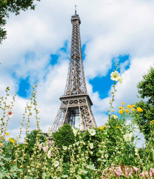 A view of the Eiffel Tower in Paris, France