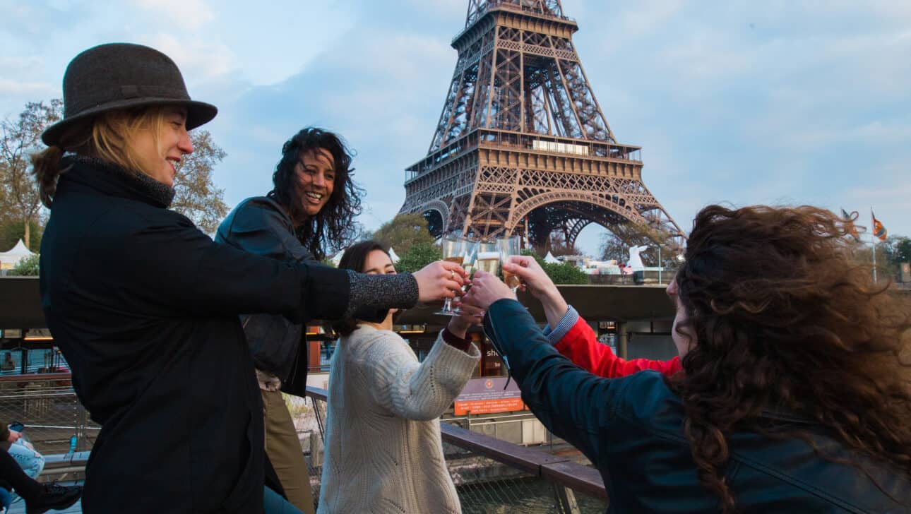 Paris, Eiffel Tower Tours, Champagne Cruise And Eiffel Tower, Extras, Paris-Eiffel-Tower-Tours-Champagne-Cruise-And-Eiffel-Tower-Paris-Etcham-Girls-Cheers.