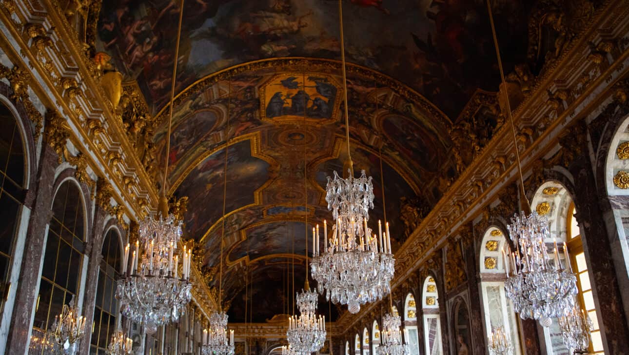 The Hall of Mirrors as seen on the Versailles Bike Tour.