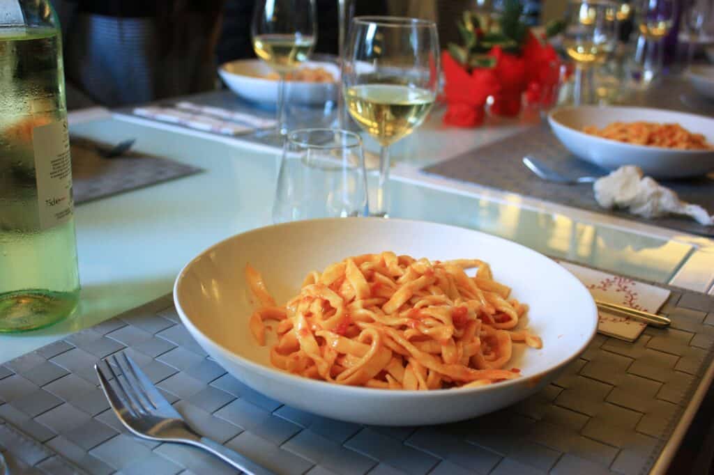 A traditional, homemade Italian pasta dish
