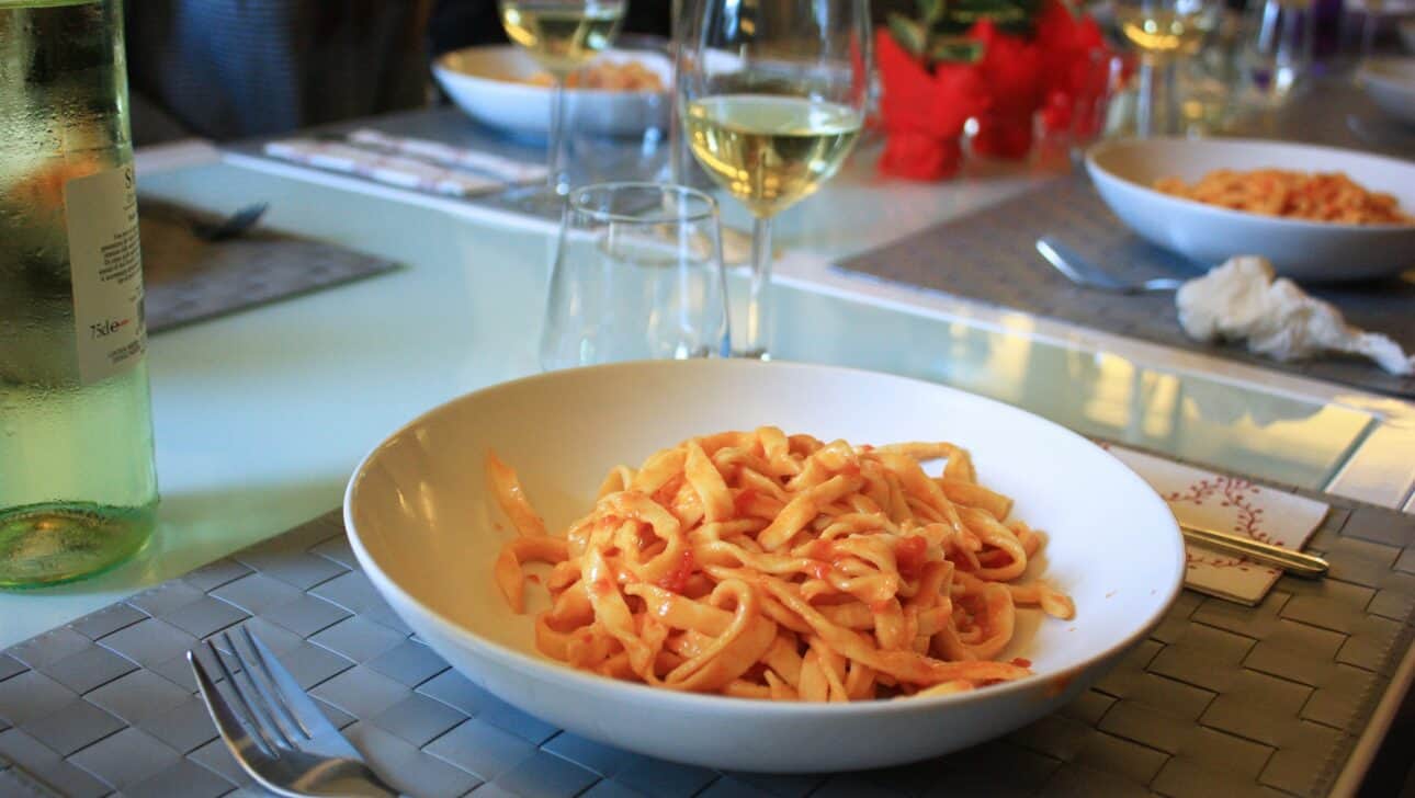 A traditional, homemade Italian pasta dish