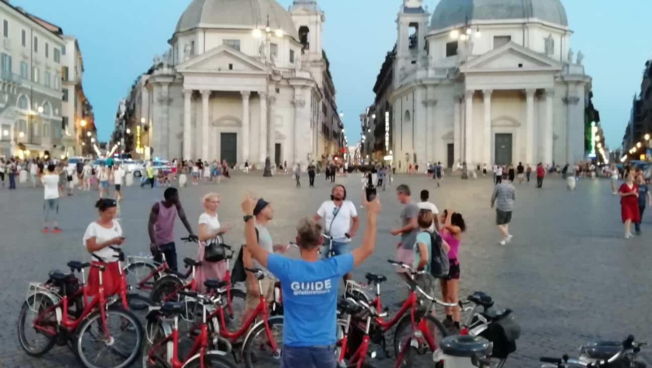 Rome, Private Night Bike, Highlights, Rome-Private-Night-Bike-Piazza-Del-Popolo.