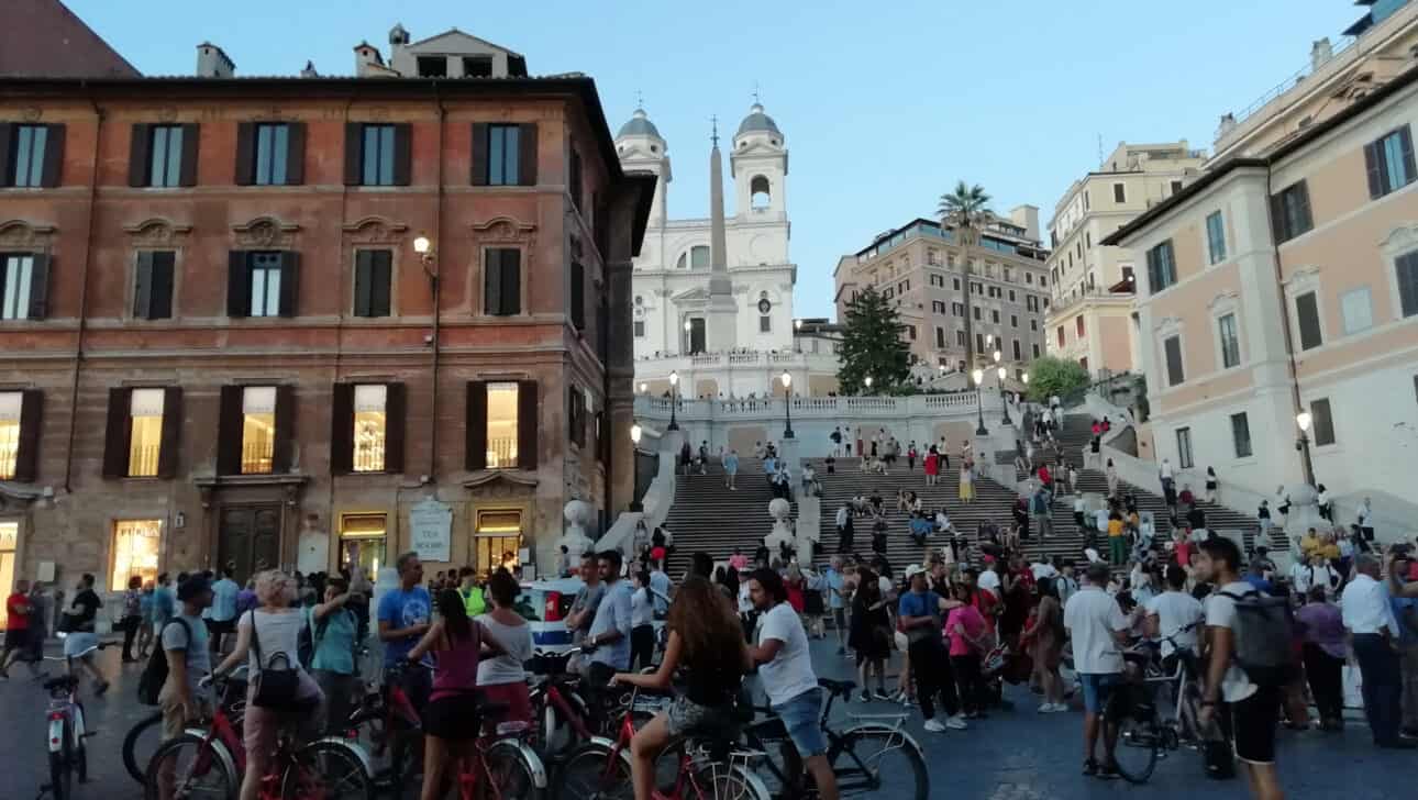 Rome, Private Night Bike, Highlights, Rome-Private-Night-Bike-Spanish-Steps.