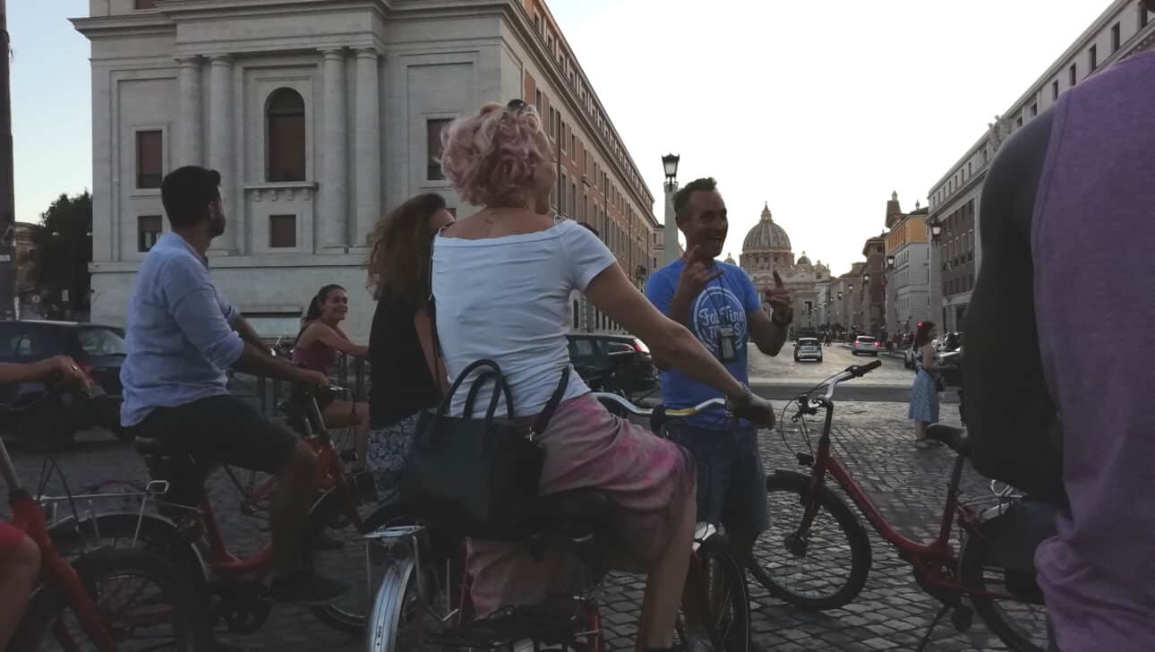 Rome, Private Night Bike, Highlights, Rome-Private-Night-Bike-View-Over-Speter-S-Basilica.
