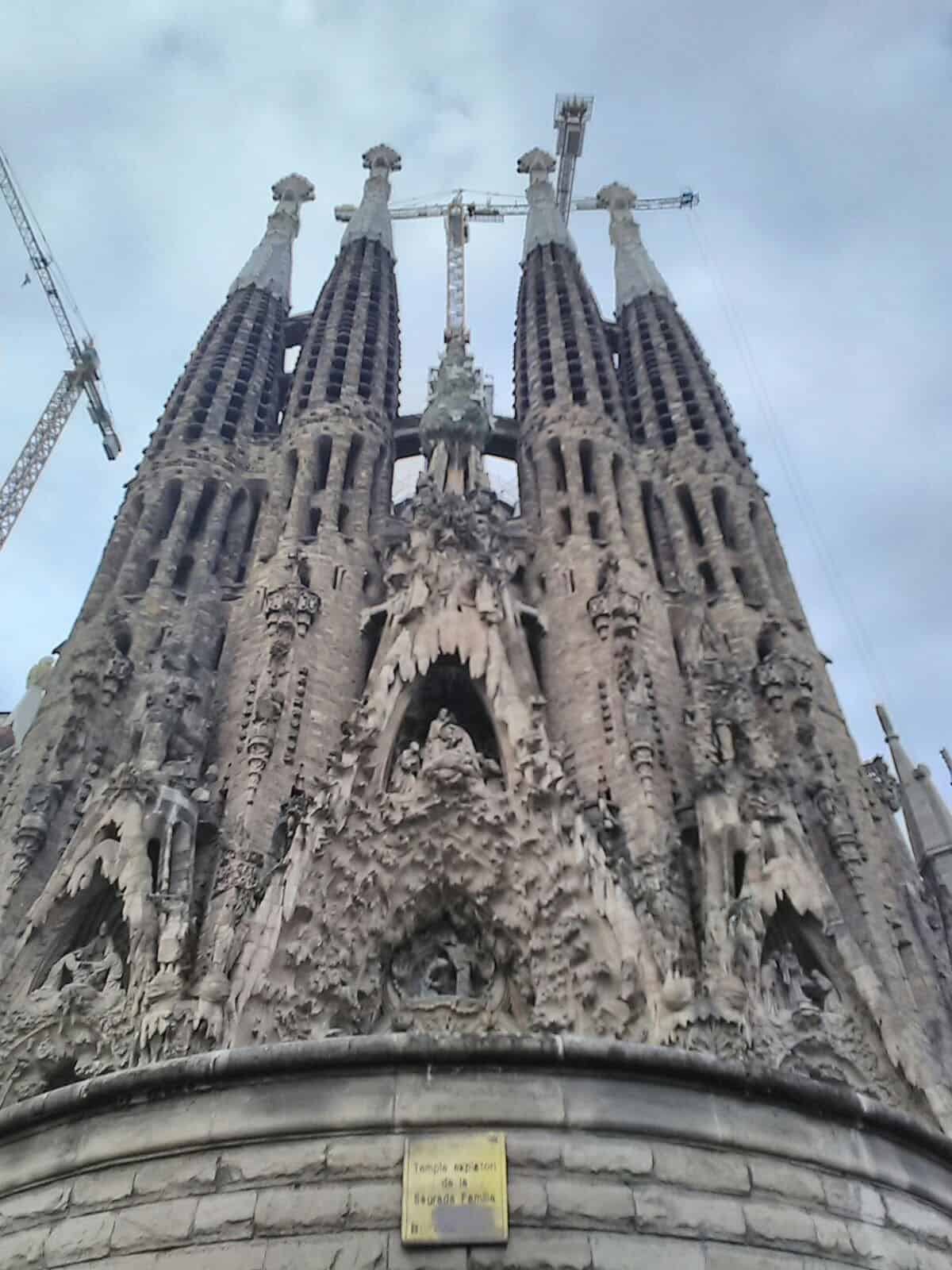 The four main towers of the Sagrada Familia in Barcelona, Spain