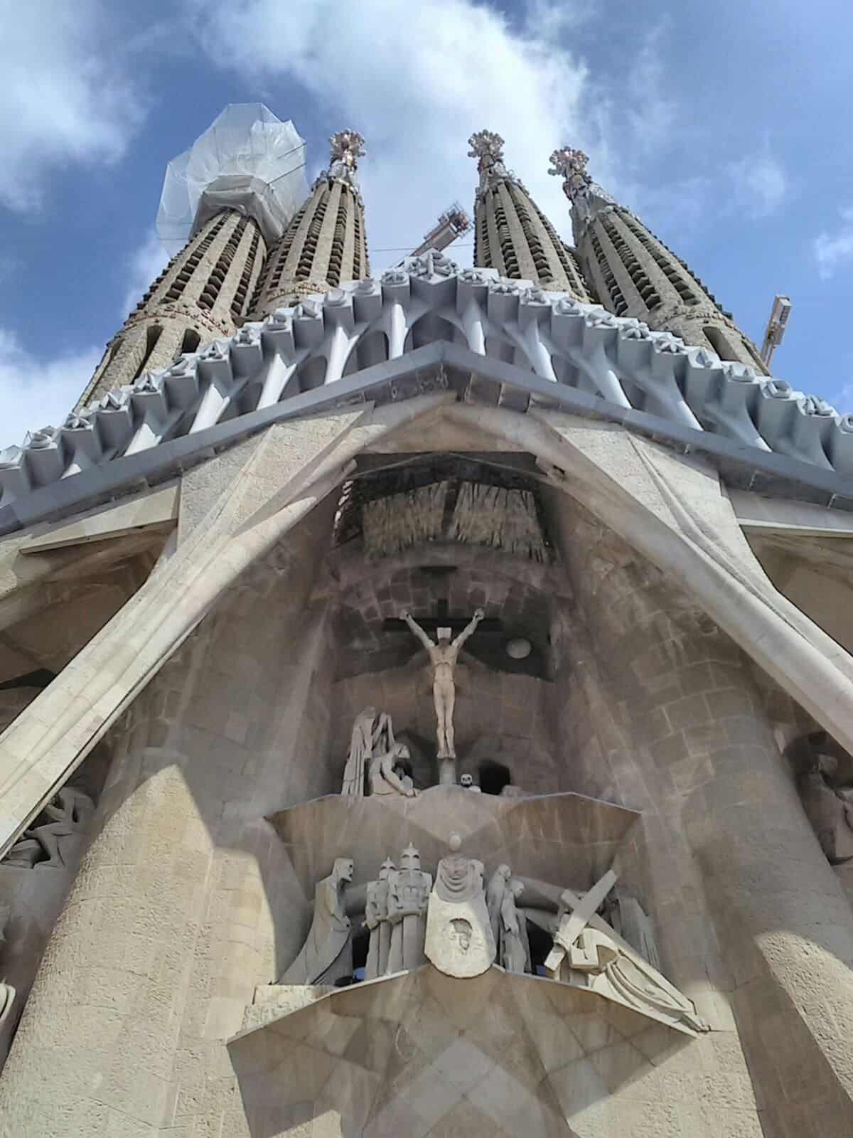 The Nativity facade of the Sagrada Familia in Barcelona, Spain