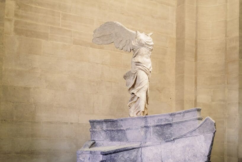 The Winged Victory statue in the Louvre in Paris, France