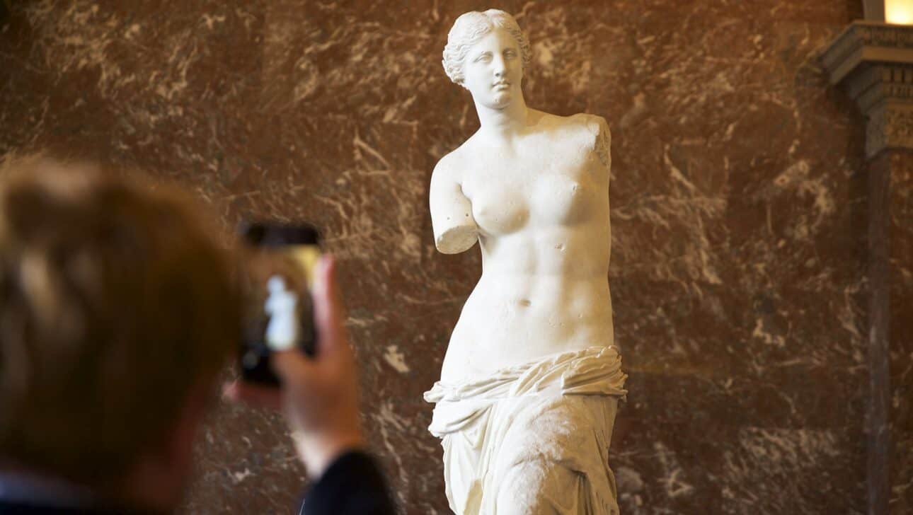 The Venus di Milo statue in the Louvre in Paris, France