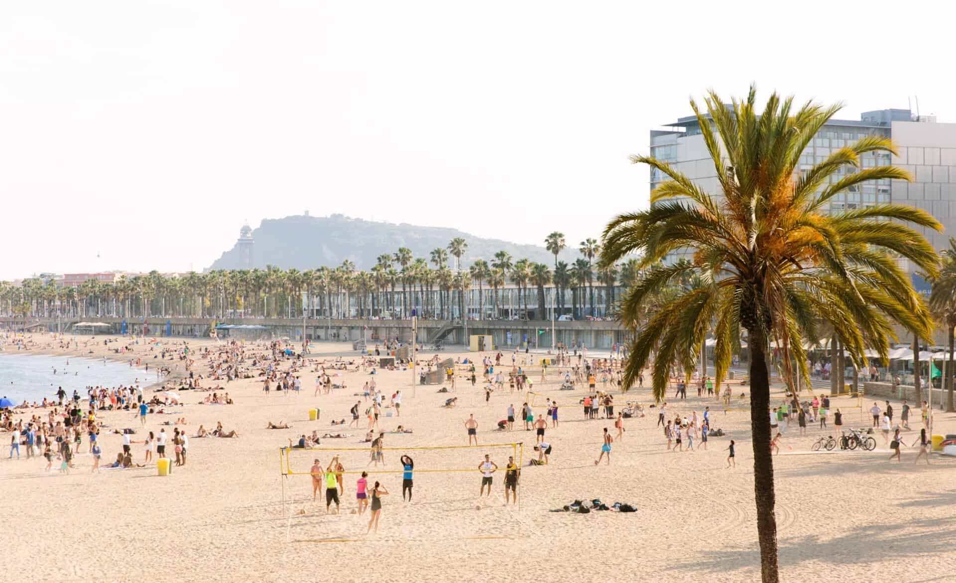 A view of the Barceloneta beach