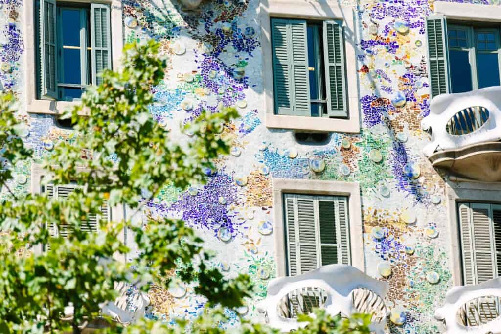 a colorful; building facade in Barcelona, Spain