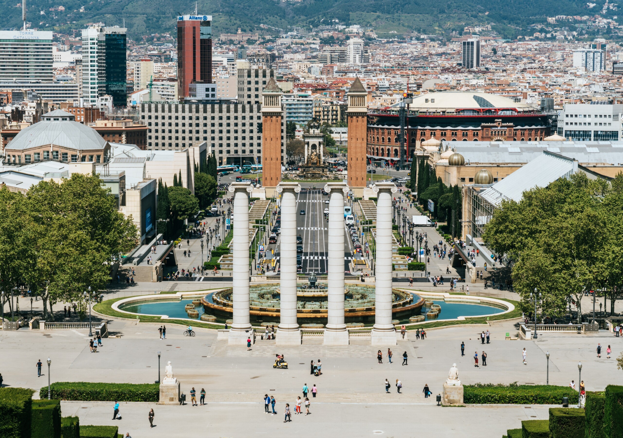 A view of Barcelona from Plaça d'Espanya