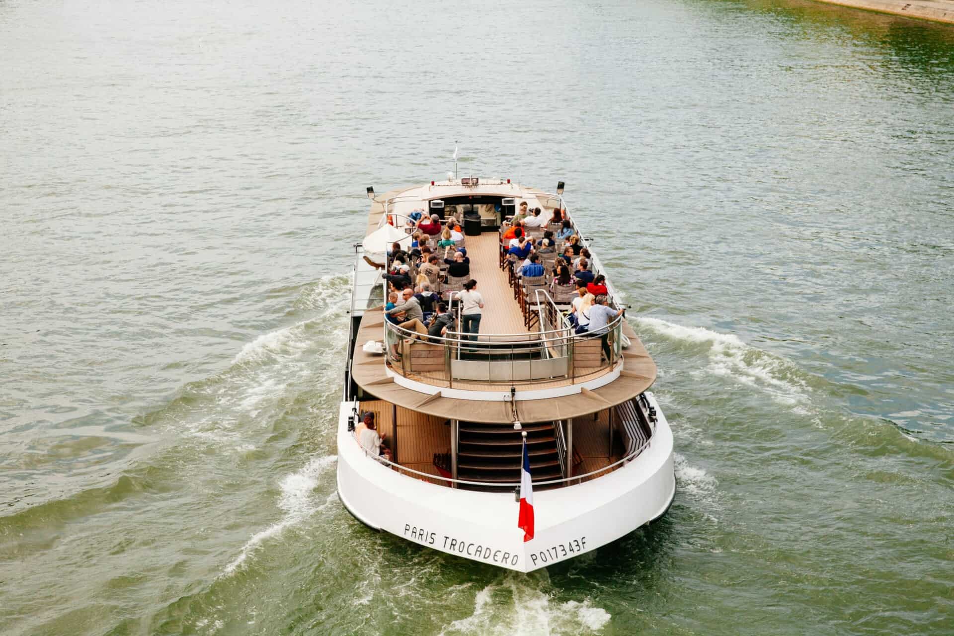 A boat along the Seine River in Paris, France