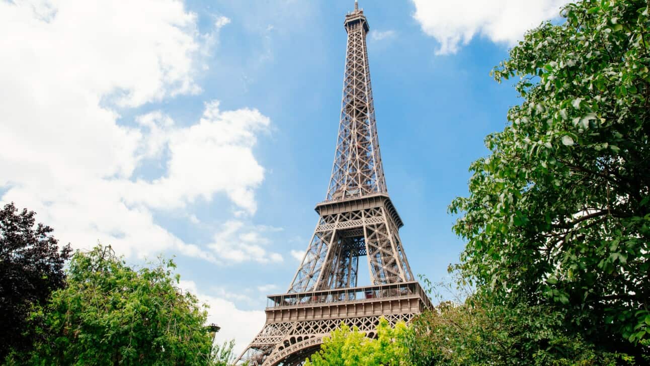 The Eiffel Tower as seen from the Champs de Mars in Paris, France