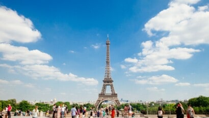 The Eiffel Tower as seen from Trocadero