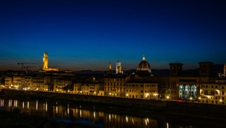 A view of Florence, Italy at night