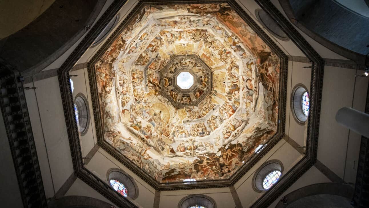 A view of the interior of the dome inside the Florence Cathedral