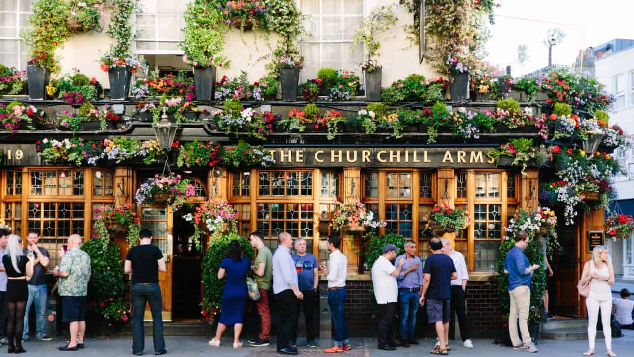 A traditional pub in London, England