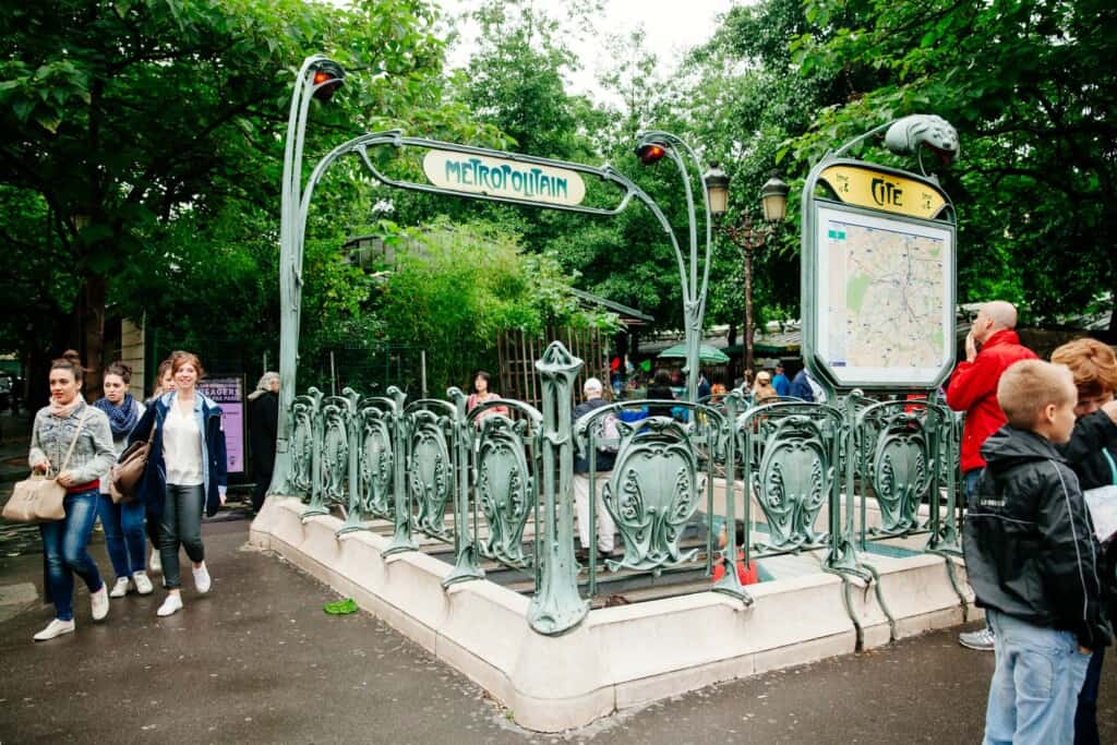 The Cité metro station in Paris, France