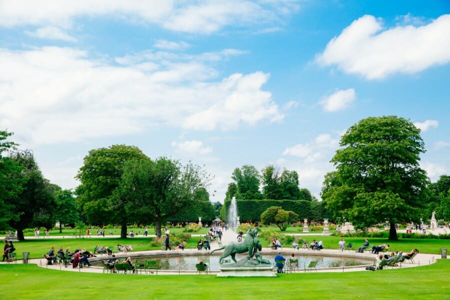 The Tuileries Gardens in Paris, France