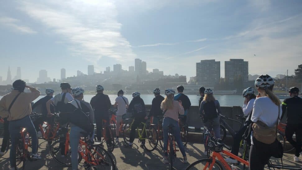 A group looks out over San Francisco