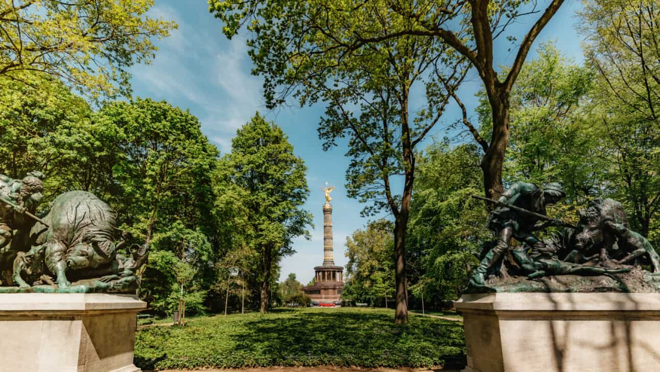 The Tiergarten with the Victory Column in the background in Berlin, Germany