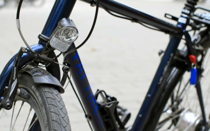 The frame of a trekking bike