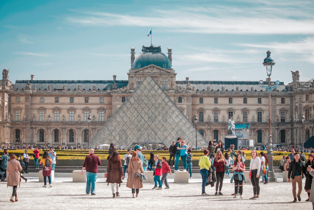 Exterior of the Louvre in Paris