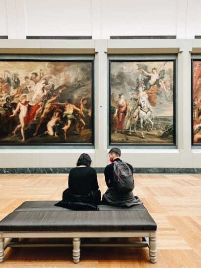 The French paintings gallery in the Louvre in Paris, France