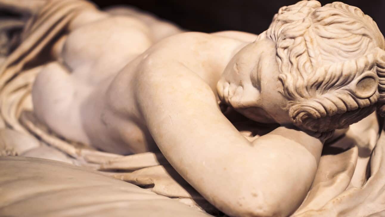 The sleeping hermaphrodite statue by Gian Lorenzo Bernini in the Louvre, Paris, France