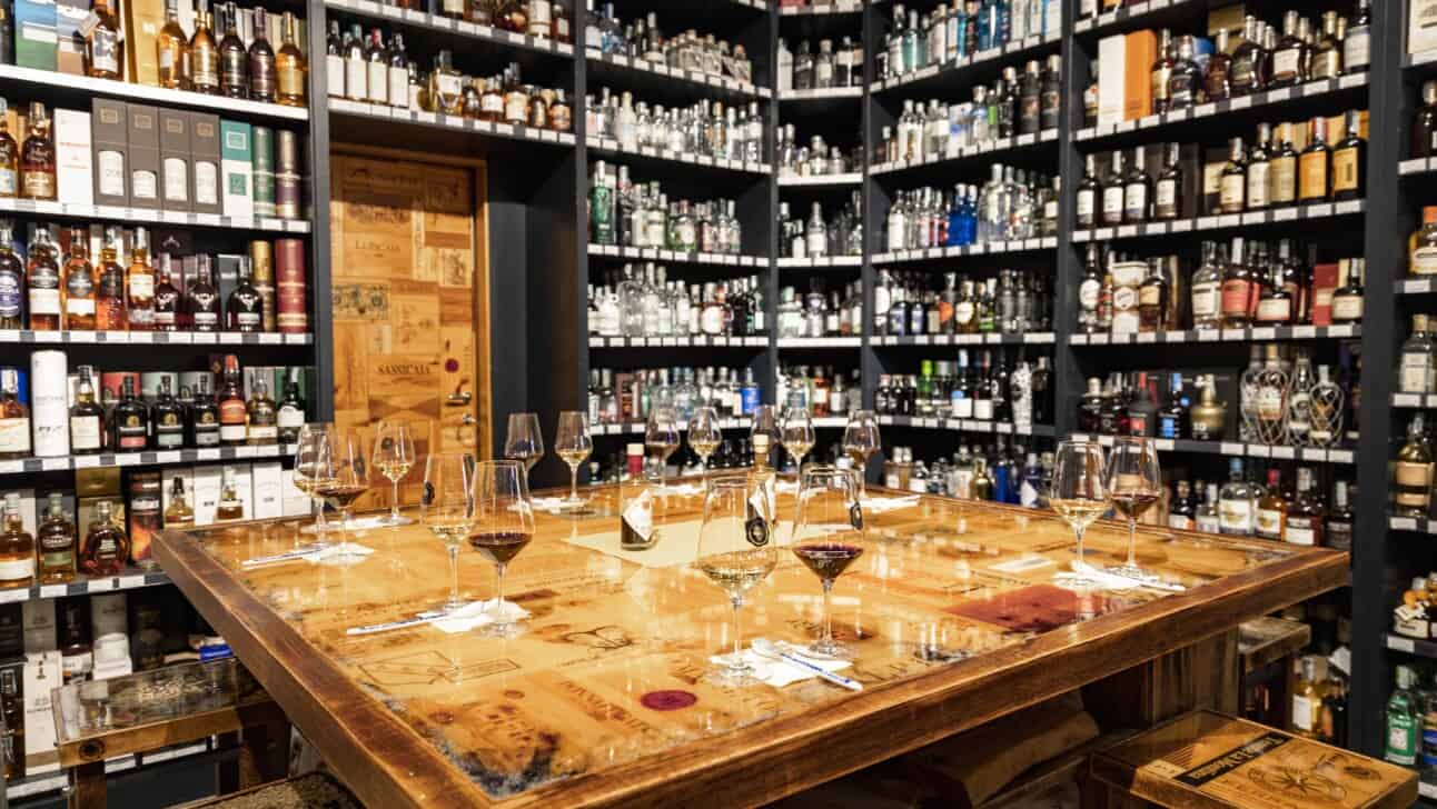 An Italian wine bar in Florence, Italy