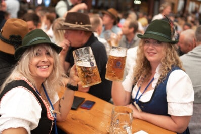 A couple enjoying Munich beer culture