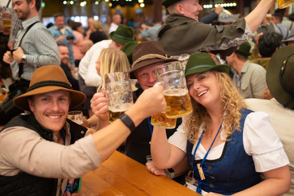 A couple enjoying Munich beer culture