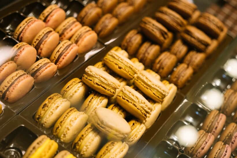 macarons in a bakery